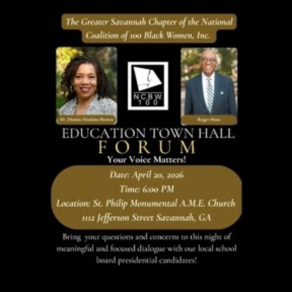 Community Corner: NCBW Greater Savannah Chapter to host
‘Educational Town Hall Forum’ ahead of School Board President
election