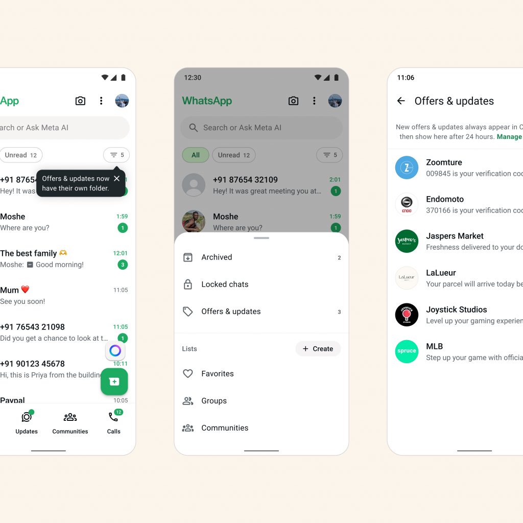 WhatsApp is testing a new folder for messages from large
businesses