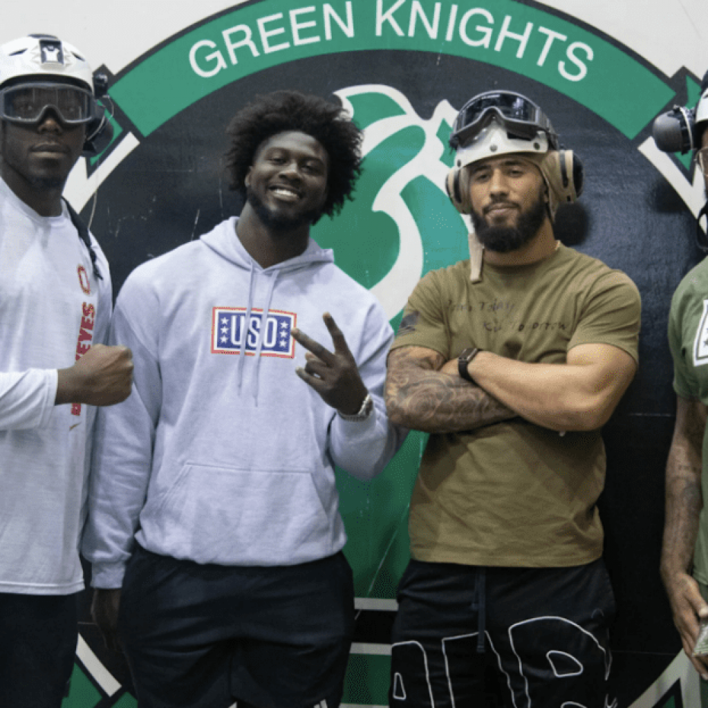 Falcons players, legend visit U.S. troops in Japan ahead of
4th of July weekend