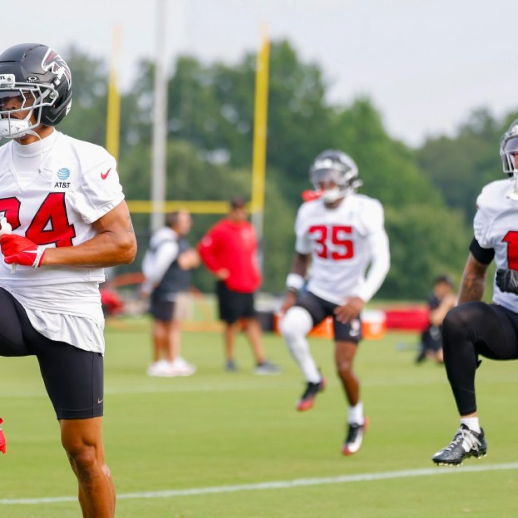What is the most compelling battle of Falcons training
camp?