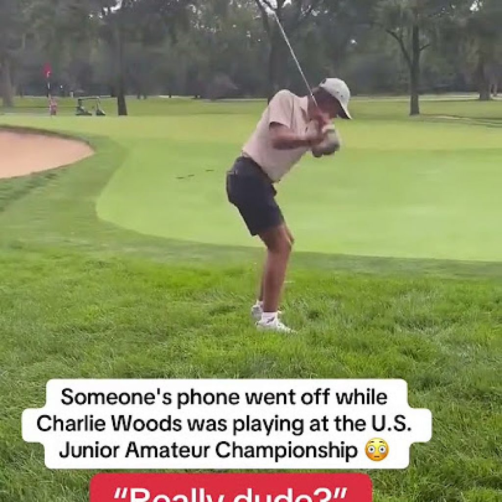 Charlie Woods, son of Tiger Woods, failed to reach match
play after this hole (via trevor.keaton/IG)