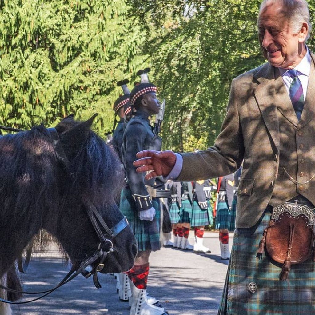 King Charles reunites with naughty pony who once got told
off by the late Queen