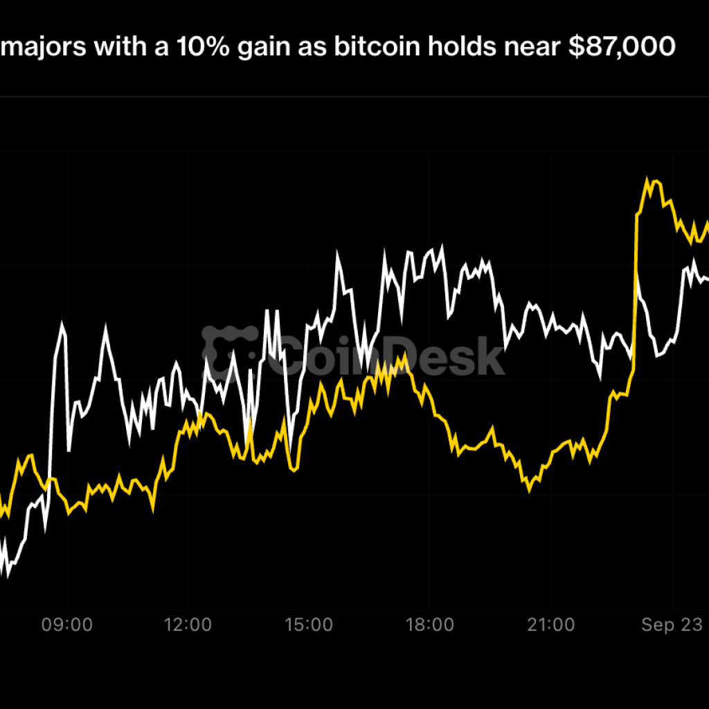 Zcash leads crypto majors with a 10% gain as bitcoin holds
near $87,000