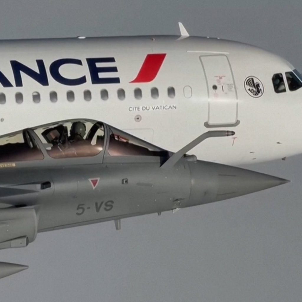 Fighter jets escort Pope Leo on final day of his France
tour