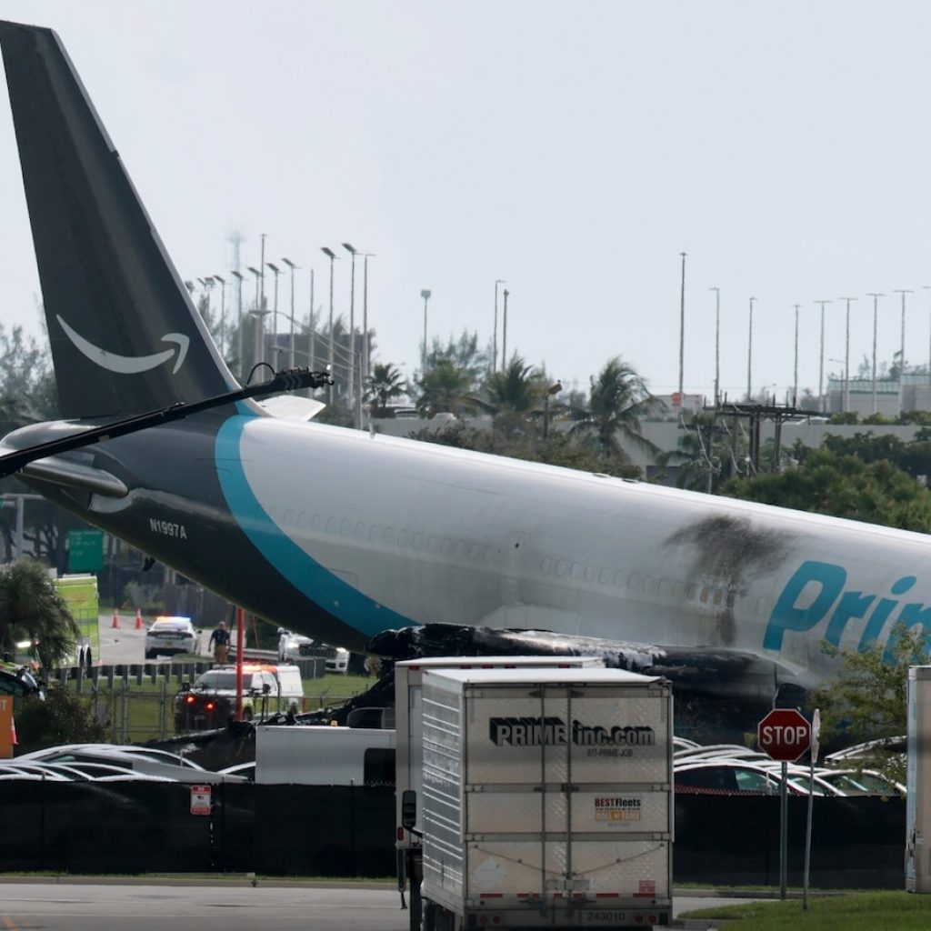 Amazon cargo plane overruns runway at Miami International
Airport