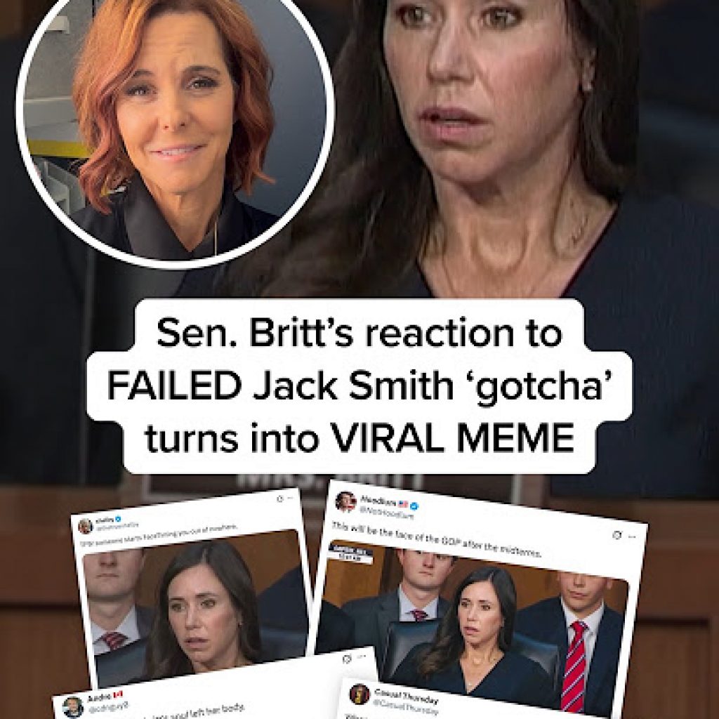 Sen. Britt’s reaction to FAILED Jack Smith ‘gotcha’ turns
into VIRAL MEME