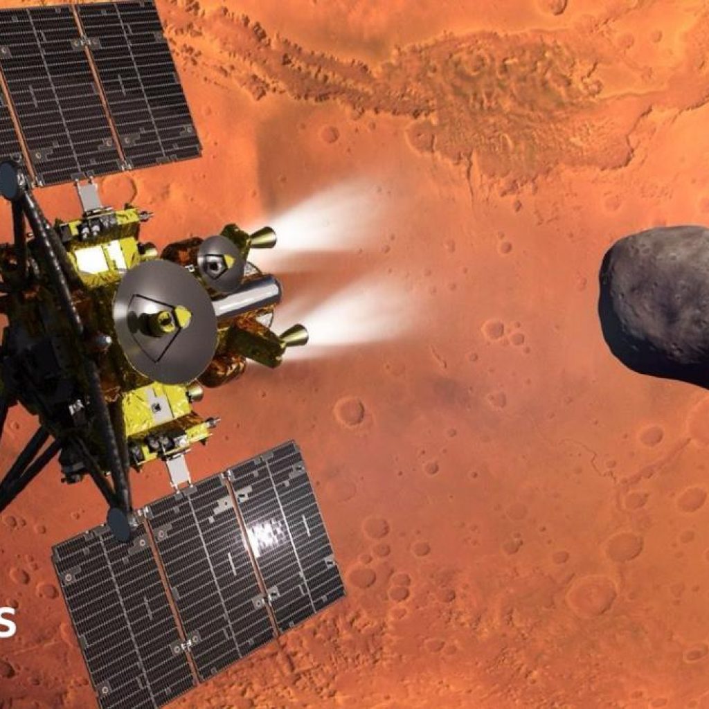 Mission blasts off for Mars to grab a piece of its
moon