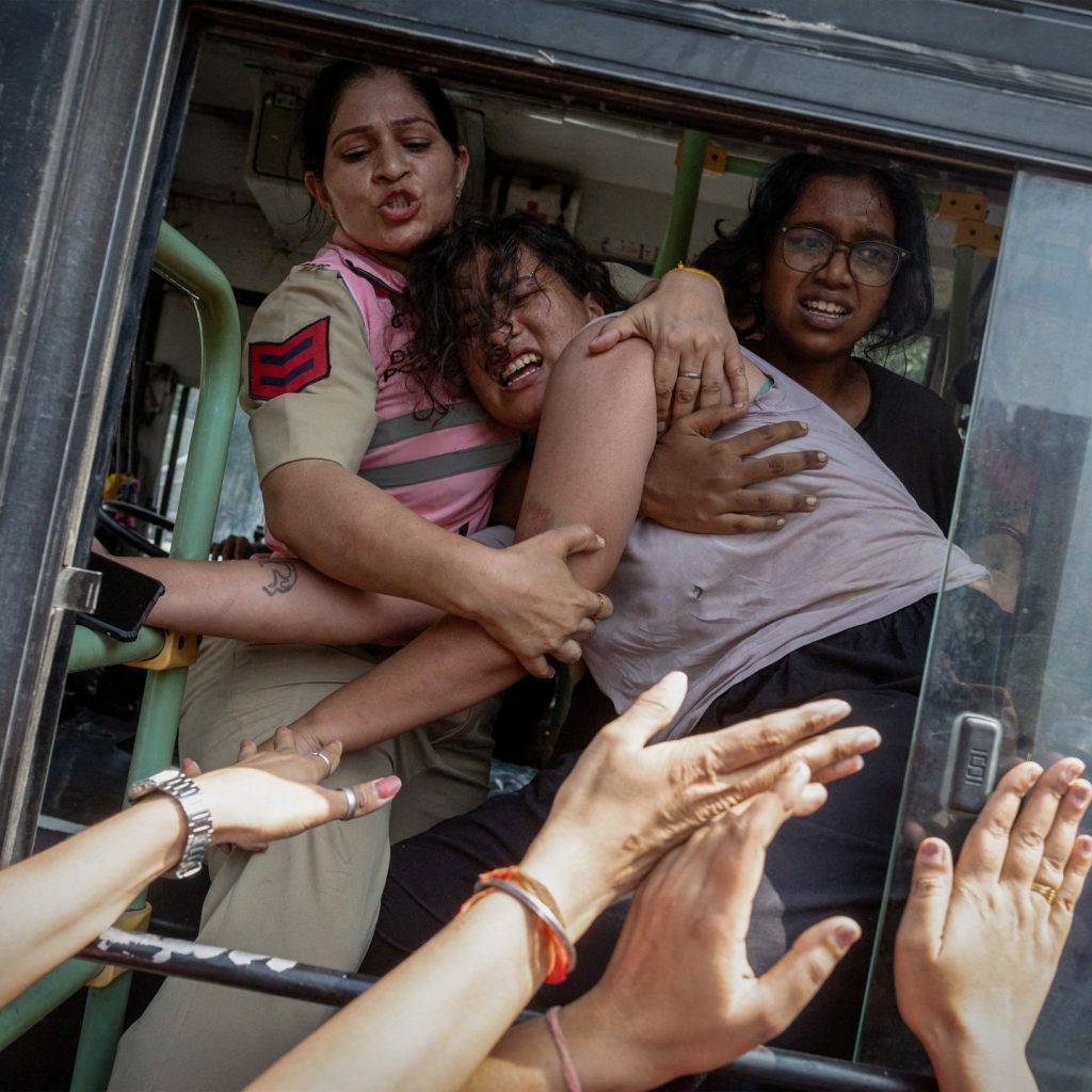 Photos: Thousands detained in police crackdown on India’s
youth protest