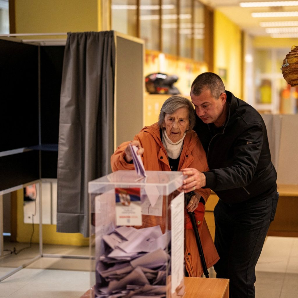 Serbia voter turnout highest in decades as students oppose
longtime leader