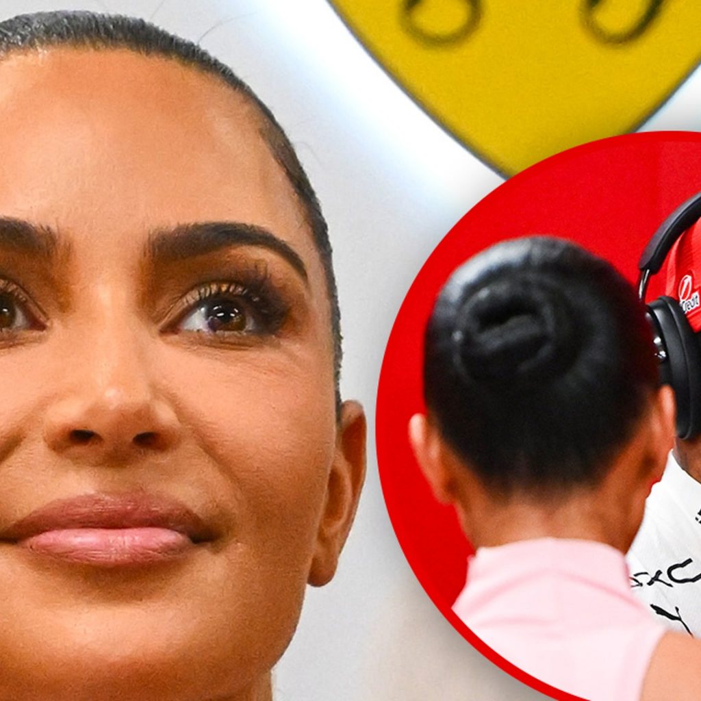 Kim Kardashian Looks Pretty in Pink at Lewis Hamilton’s Race
in Singapore