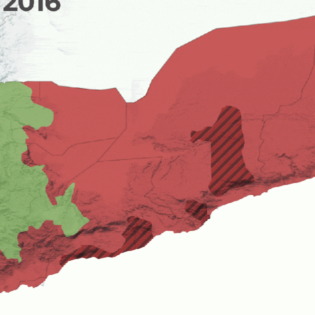 Yemen: Maps show 10 years of changing control