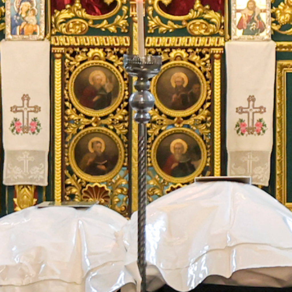 Funeral held at Gaza church for mother and daughter killed
in Gaza strike