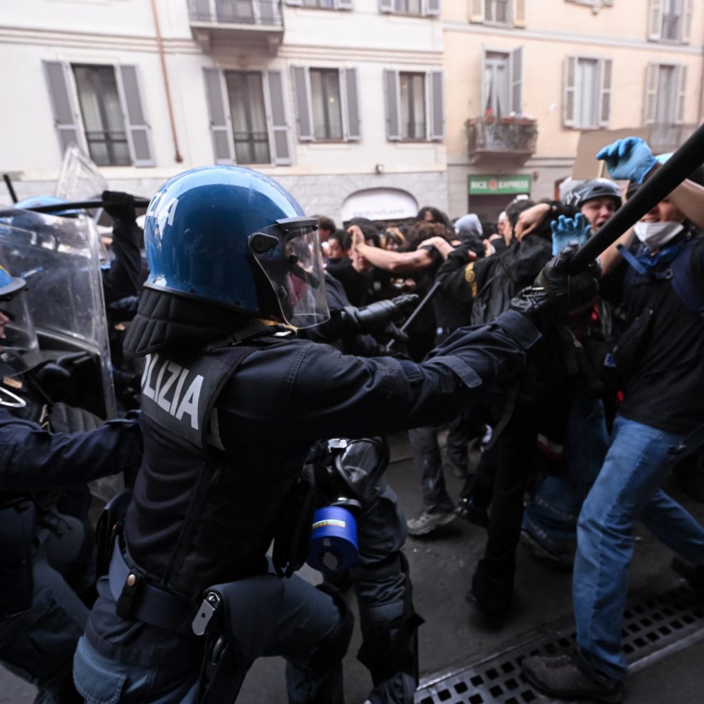 Italy approves sweeping security measures in response to
protests