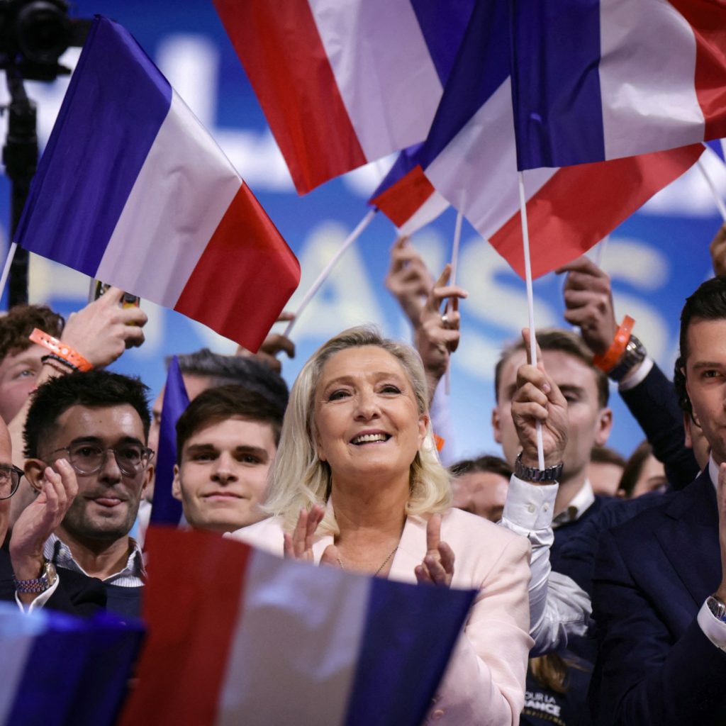 Marine Le Pen vows French ‘renaissance’ as far right eyes
seat of power