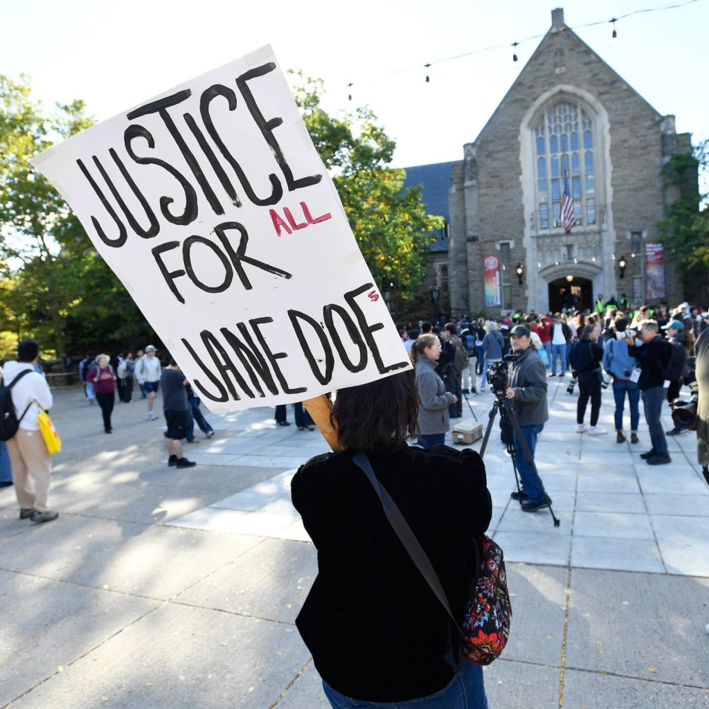 ‘Smash the patriarchy’: Activists graffiti Cornell hall over
gang rape case