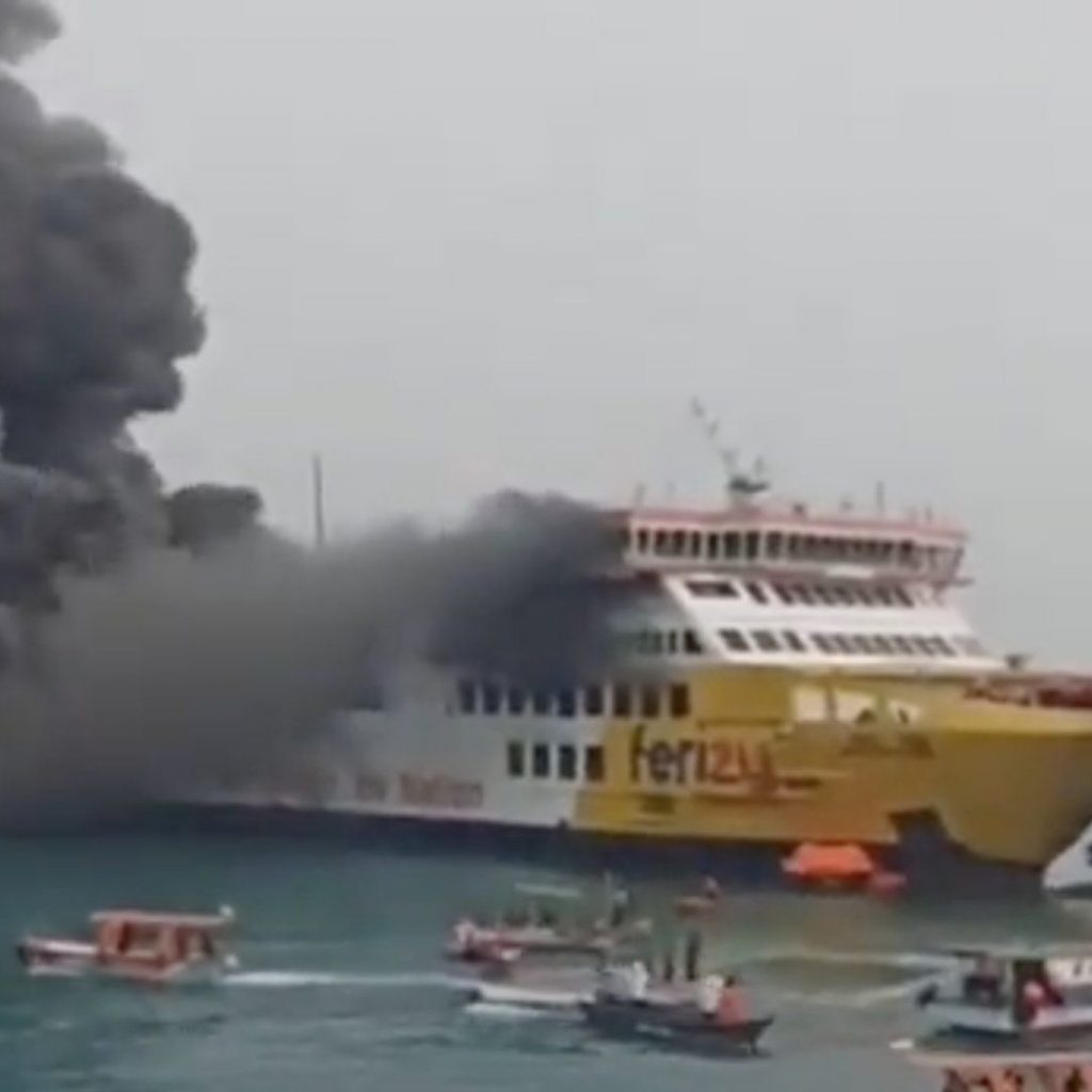 Ferry catches fire near Indonesian port, all passengers
rescued