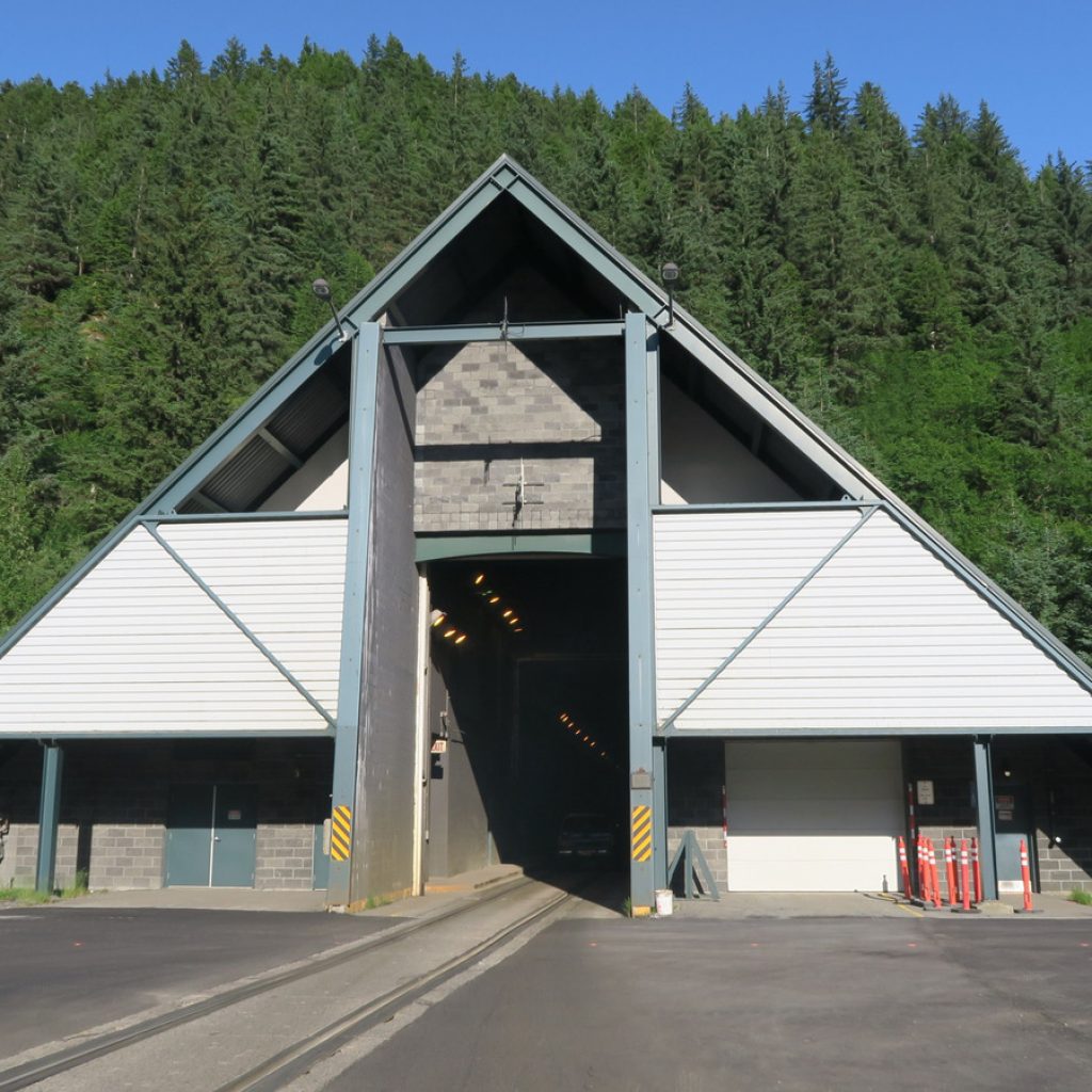 The Road Into This Alaska City Is A One-Lane Tunnel That
Cars Share With Trains
