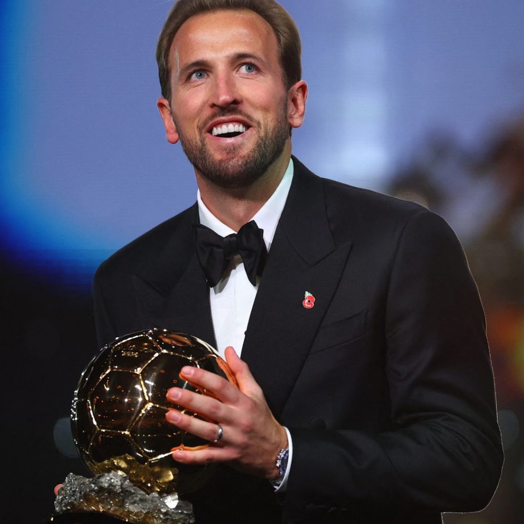 Harry Kane ends England’s 25-year wait to win men’s Ballon
d’Or