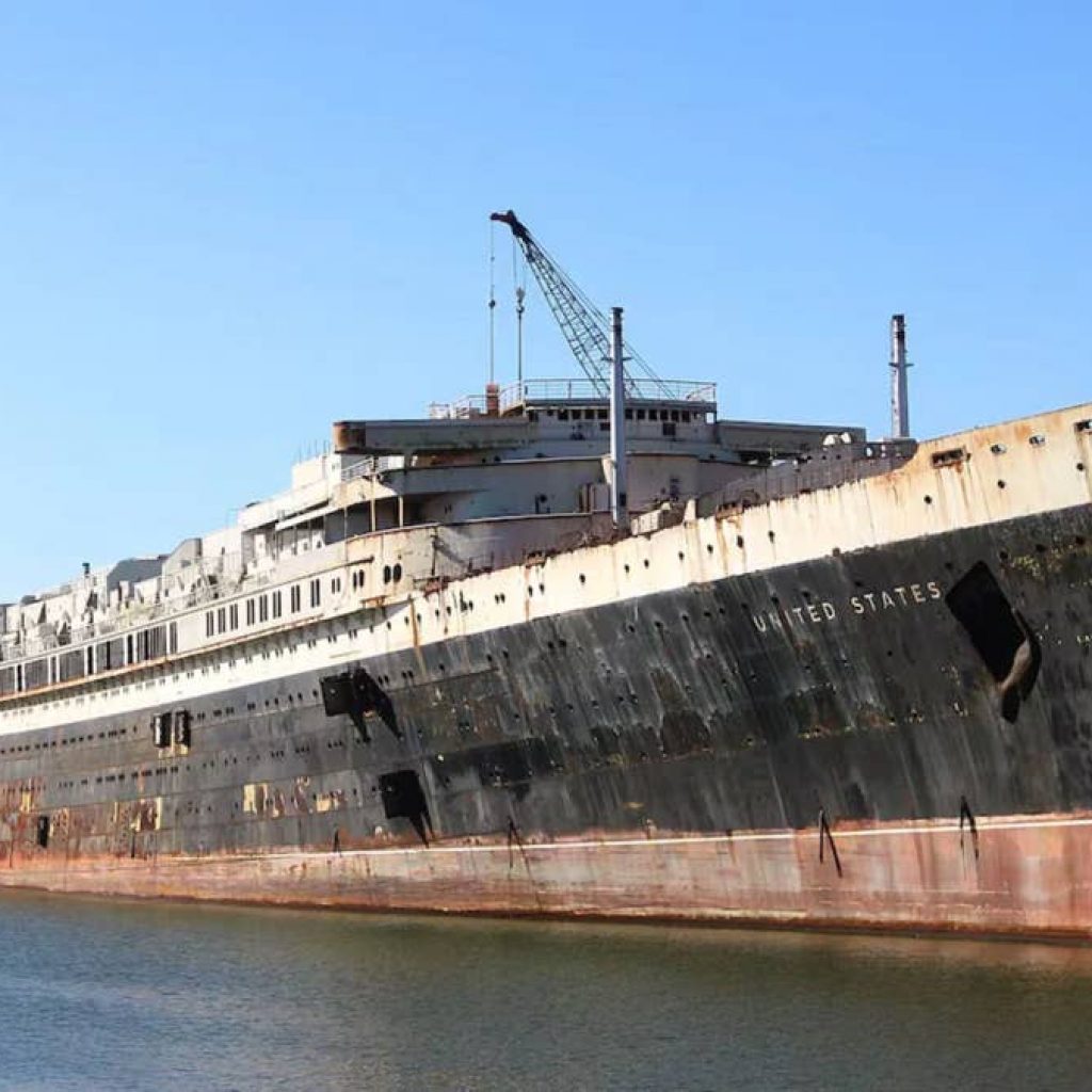 A cruise liner larger than the Titanic is about to be sunk