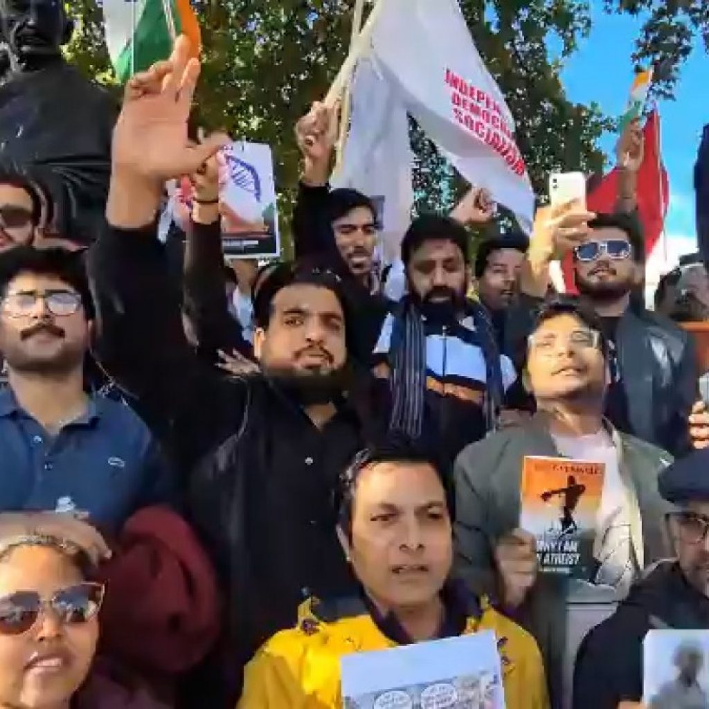 Indian YouTuber Dhruv Rathee leads anti-BJP protest in
London