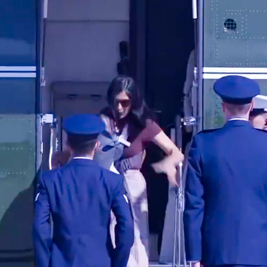 Usha Vance Nearly Falls With Newborn In Scary Stumble Off VP
Helicopter